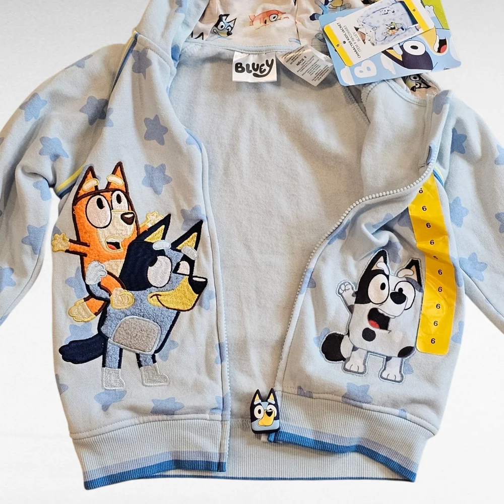 Bluey Zip Up Hoodie Jacket Size 6